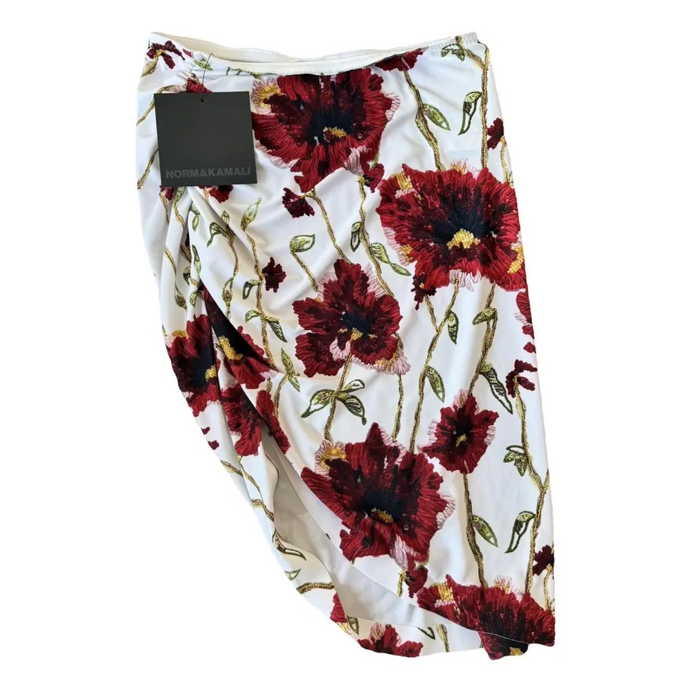 NWT Norma Kamali Red Poppy Pencil Skirt
